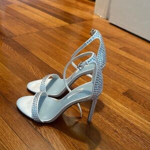 Chic Silver Strappy High Heels